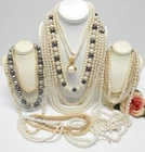 VINTAGE TO NOW FAUX PEARL BEAD NECKLACE LOT, FASHION/COSTUME JEWELRY LOT