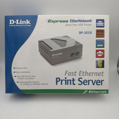 D-Link DP-301U   10/100TX 1-Centronic Port Fast Ethernet Print Server