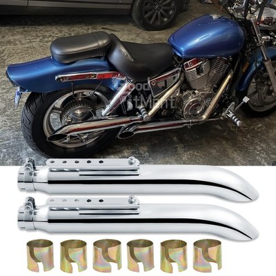 2 Stück Motorrad Auspuffrohr Edelstahl 51cm Für Honda Shadow Spirit VTX VT750