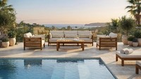 Beiges Designer Lounge Set Sofa 3-Sitzer 2X Sessel Edler Couchtisch