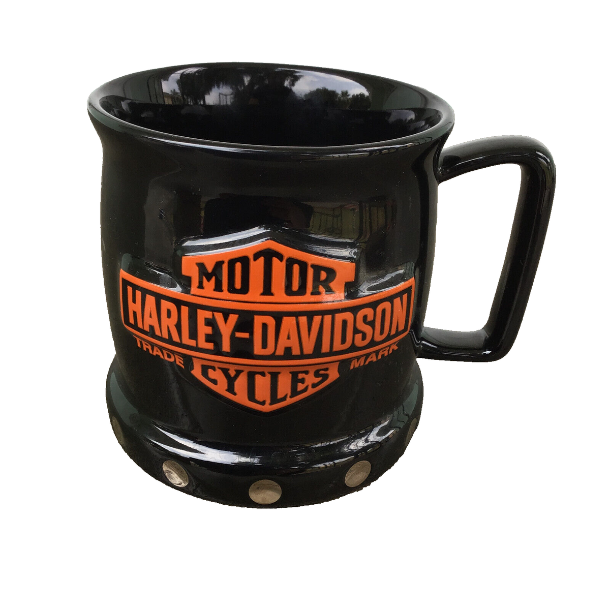 Harley-Davidson Cycles 3D Logo Coffee Tea Cup Mug Black Orange