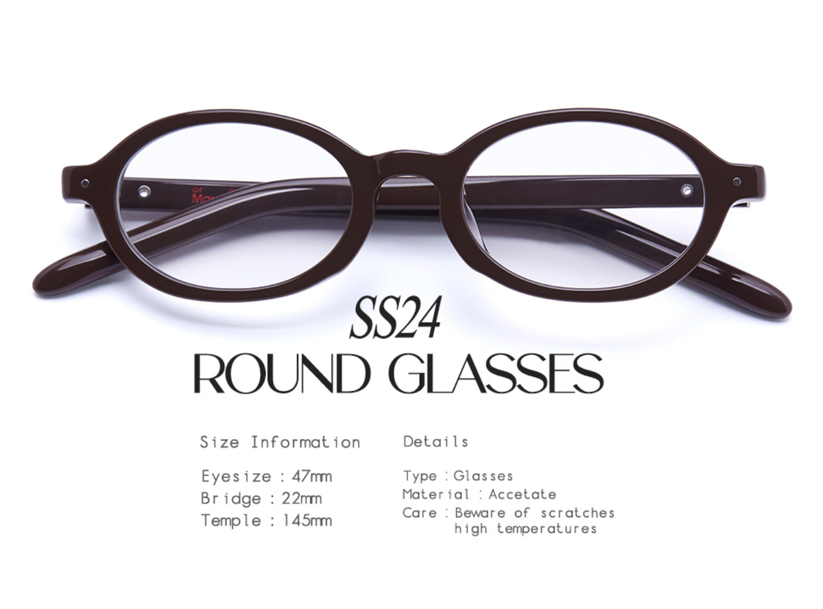 Mardi Mercredi ROUND GLASSES M.O-001_CHOCOLATE / + Pearl