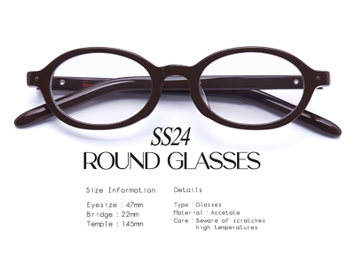 Mardi Mercredi ROUND GLASSES M.O-001_CHOCOLATE / + Pearl