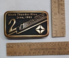 1985 - Black Thunder Mine - 2 MILLION TONS - belt BUCKLE -listing 7479