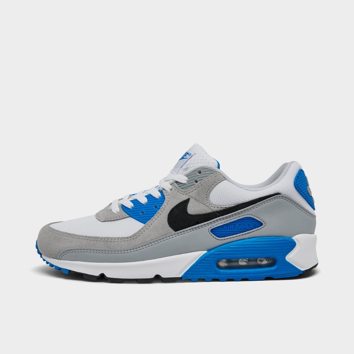 Nike Air Max 90 Casual Shoes White / Black / Blue Sz 9