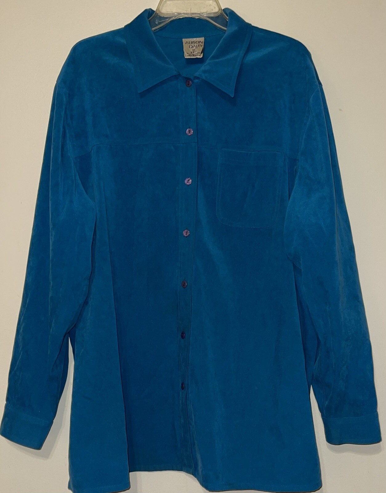 Vintage Allison Daley Women's Plus Blue Jacket Sweater Cardigan Size 22W Stretch