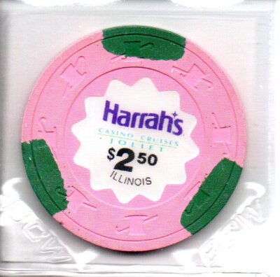 Harrah's Casino Illinois 2 1/2 Dollar Gaming Chip as pictured