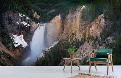 3D Forest Mountain Waterfall Landscape Wallpaper Wall Murals Removable Wallpaper