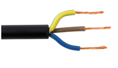 3-adrig schwarz/weiß elektrisches flexibles Netzkabel Leitung 0,75, 1,0, 1,5, 2,5 mm