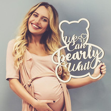 We Can Bearly Wait Baby Shower Decorations Bear Sign Wooden, Shape