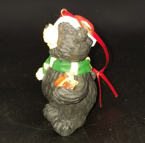 Christmas Tree Ornament Black Bear with Christmas Gifts - Picture 5 of 7