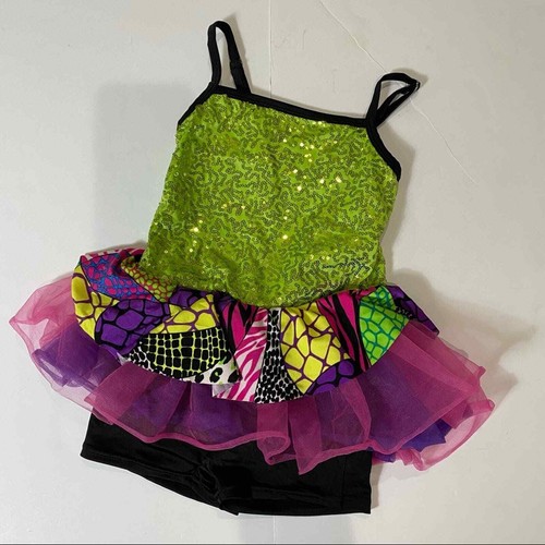 Curtain Call Costumes Girls Size Small Dance Outfit Peace Out E2104 Jazz Dress - Picture 6 of 6