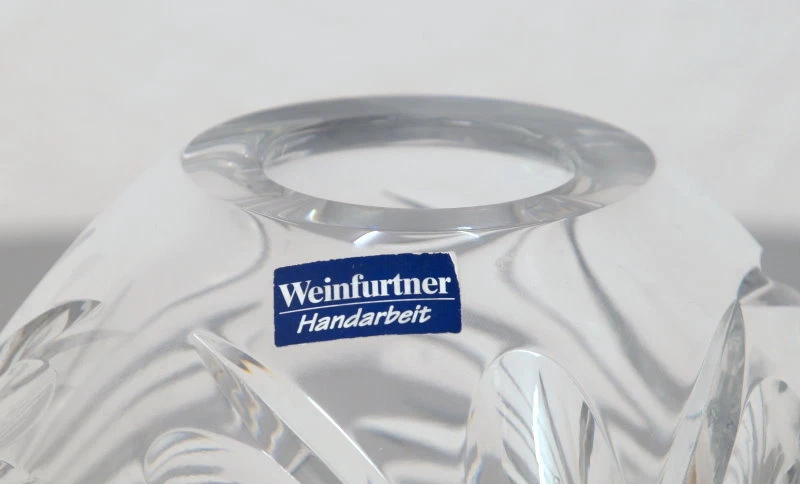 edle Weinfurtner Bleikristall Tisch Vase Blumenvase mit Schliff Vintage 70er J. - Bild 3 von 4