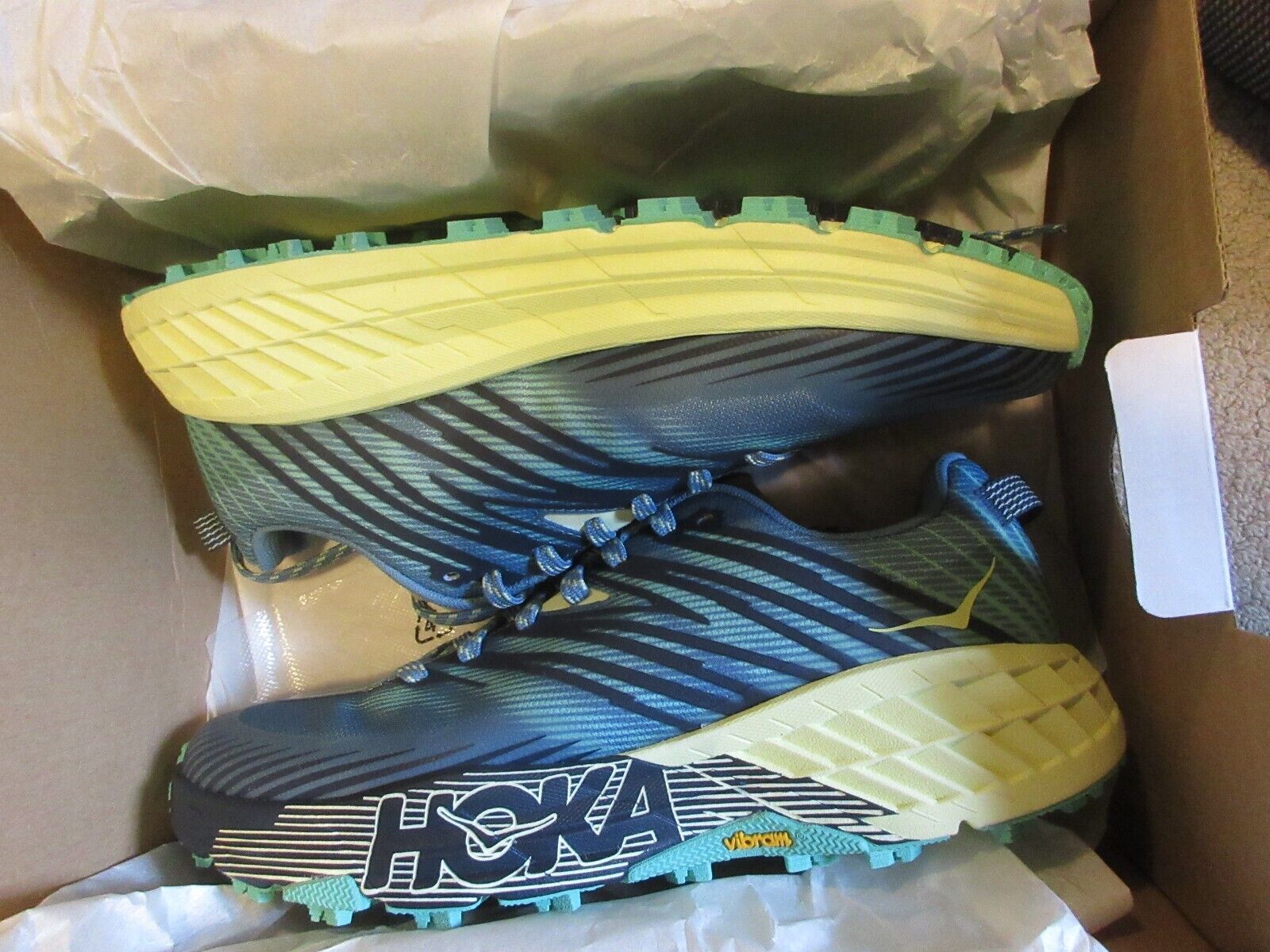Womens New Hoka Speedgoat 4 Trail Running Shoes Size 9.5 Provincial Blue - Green