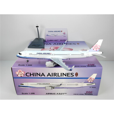 チャイナエアライン　1:200 A321neo 22cm 1:200 Aviation China Airlines Plane Airbus A321neo Diecast