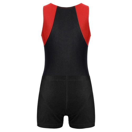 Kid Girls Boys Athletic Tank Top with Shorts Gymnastics Leotards Workout Outfits - Picture 26 of 44