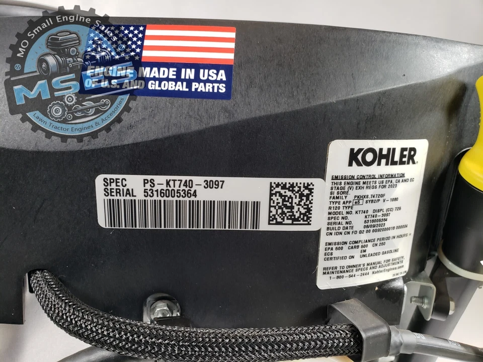 25HP Kohler 7000 Series KT740-3097 - 725CC 1” Dia. x 3-5/32” Keyed Crankshaft - Image 3 of 4