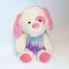 Pink Purple Puppy Soft Floppy Plush Stuffed Toy Appx 16 Inch NEW