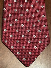 Lord & Taylor Red Blue 100% Imported Silk Men’s Neck Tie Made In Usa