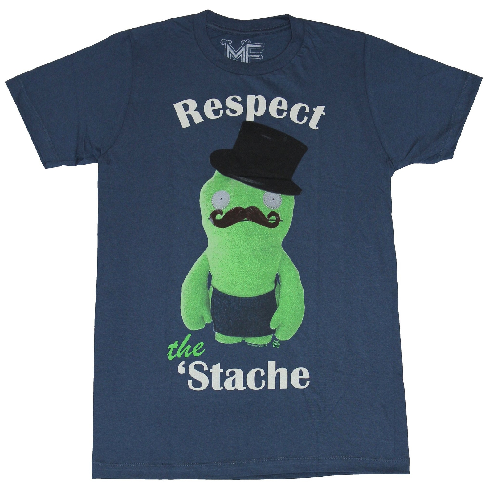 Adult New T-shirt - Respect The Stache Green Ugly Doll  With Mustache