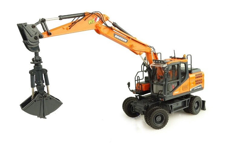 1/50 DOOSAN DX160W ホイールショベル ミニカー 1:50 DOOSAN DX160W Wheeled Excavator Contruction Machine