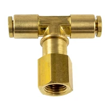PUSH-TO-CONNECT FITTING BRANCH TEE - FITS 1/4" AIR TUBING - 1/4" NPT FEMALE