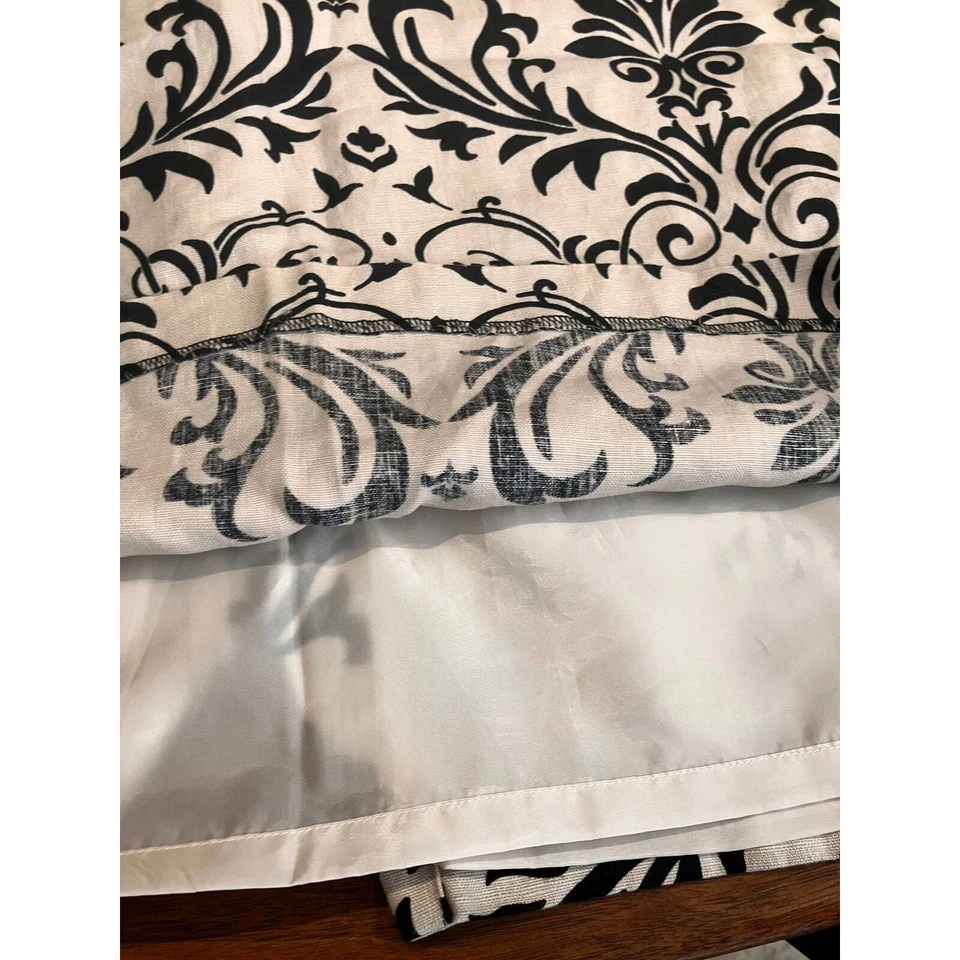 LIZ CLAIBORNE Linen Cream Black Floral Sz 12 Dress Pencil Sleeveless Lined Zip - Image 4 of 4