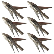 6pcs CAT Broadheads Deepest penetrating Fixed 3-Blade Airfoil Rear Sharpened Tip