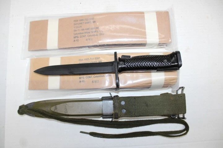 Cuchillo para rifle MILPAR M6 edición militar de Estados Unidos era Vietnam con juego de vaina M8A1 AG Foto 4 de 4