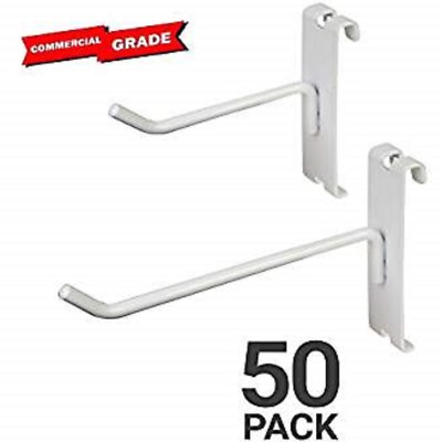 White Gridwall Hooks for Any Retail Display, Assortment Pk of 50  4'' & 6'' 25 ea