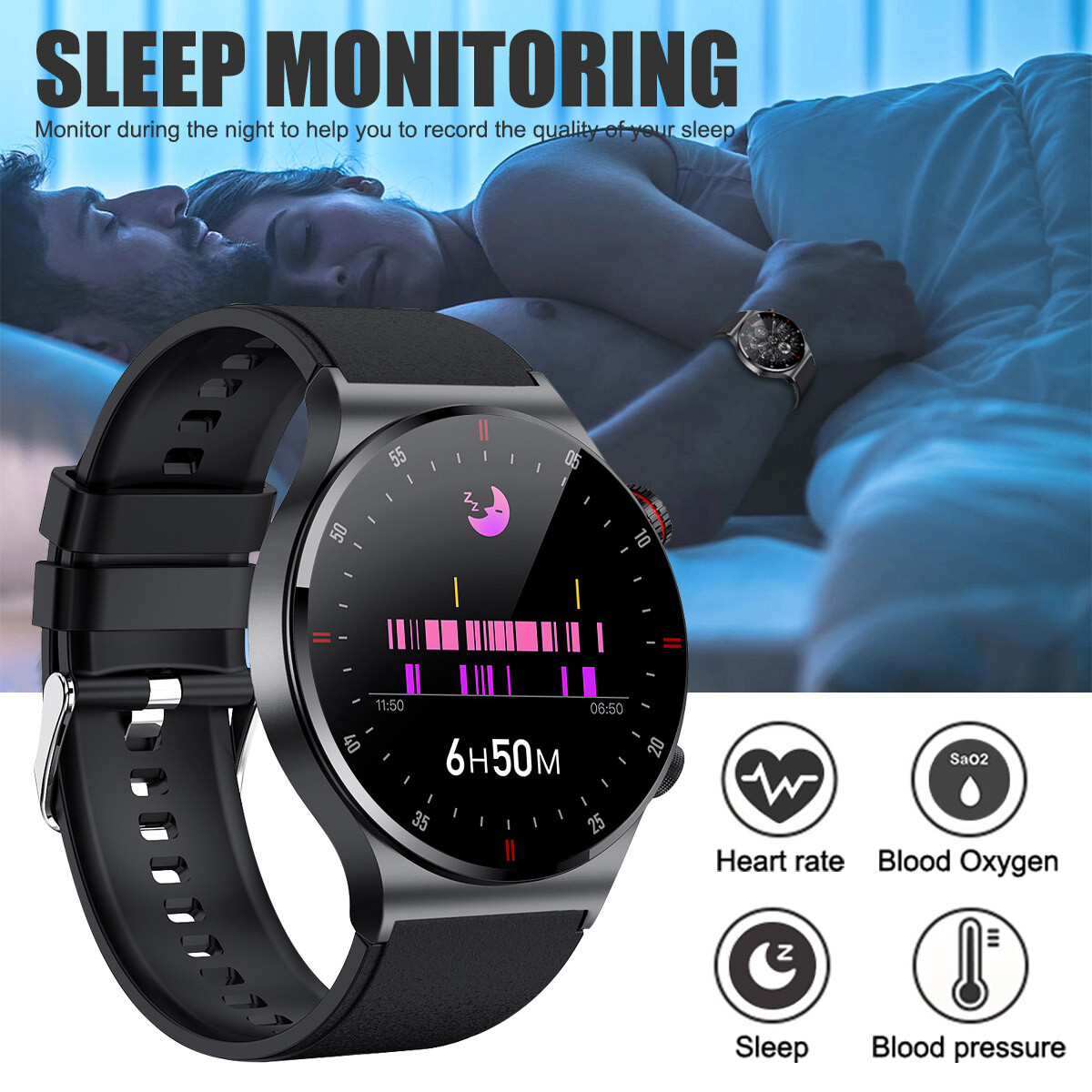 Bluetooth Call Smart Watch Men Heart Rate Waterproof NFC Sports Fitness