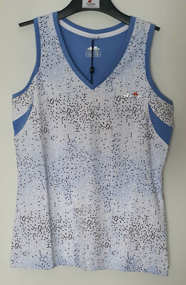 MEGASALE: Ellesse Damen Tank Weiß/Hellblau - Tennisshirt, statt 39,95 *