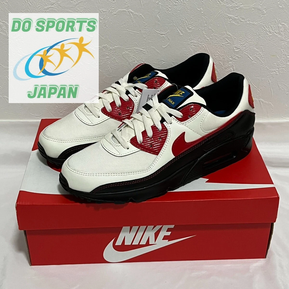 NIKE Air Max 90 SE DX3276-133 Sail Black University Red Sneakers Shoes Men