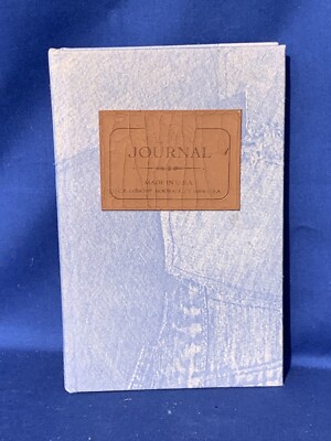 New C R Gibson Made in USA Horse Leather Denim Cloth Patch Work Journal  sj10m2
