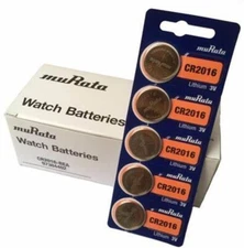 Box of 100 Murata CR2016 Battery 3V Lithium Coin Cell- Replaces Sony CR2016