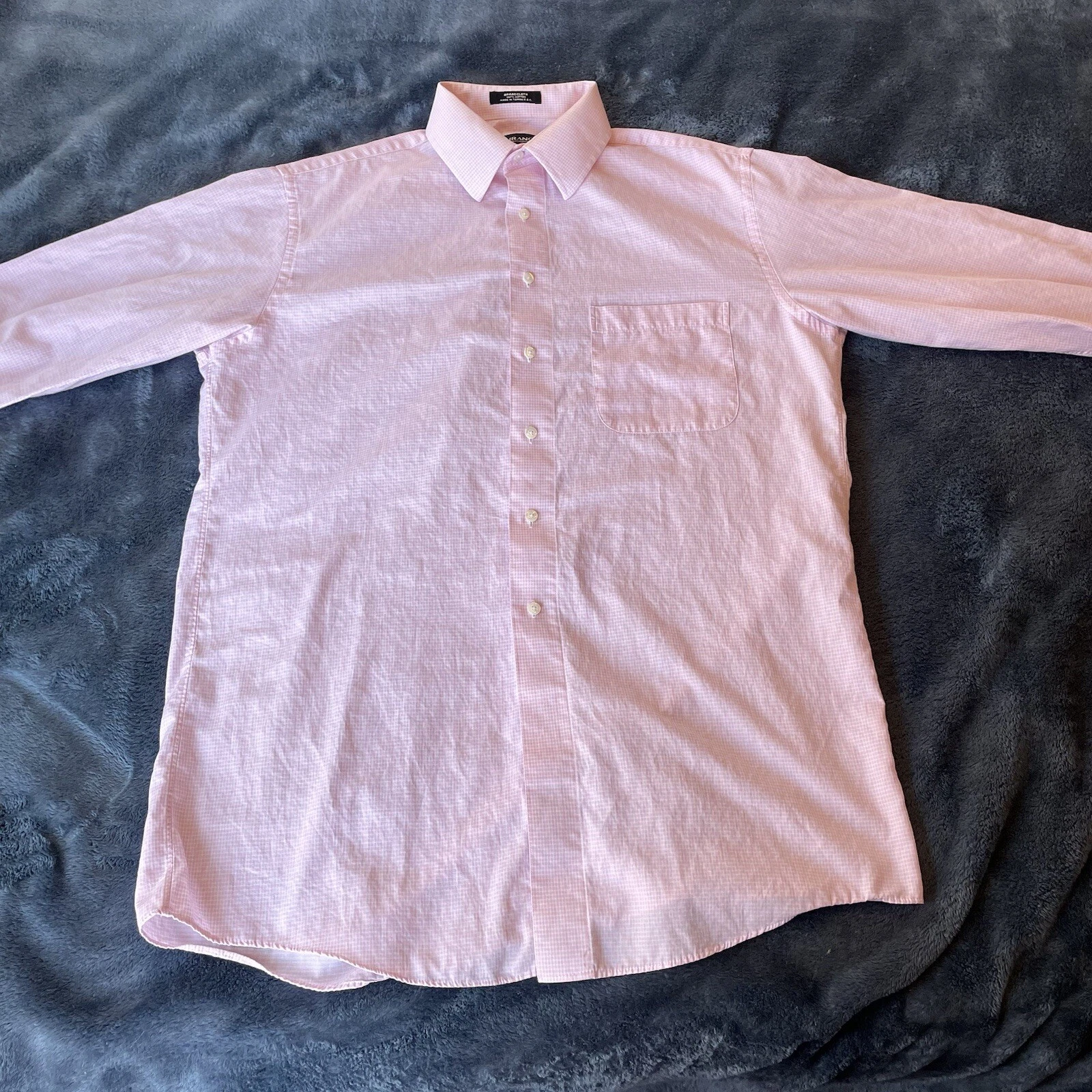 Murano Mens Long Sleeve Button Up Pink Collar Shirt 16/33
