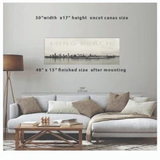 LONG BEACH , CA.  Panoramic Canvas Print Art Home Décor Wall Art