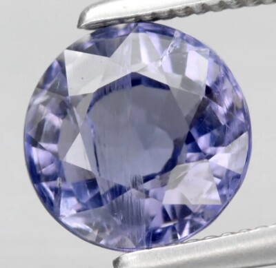 1,20ct 6,7mm Rund Natur Bläulich Violett Iolith Edelstein, Madagaskar