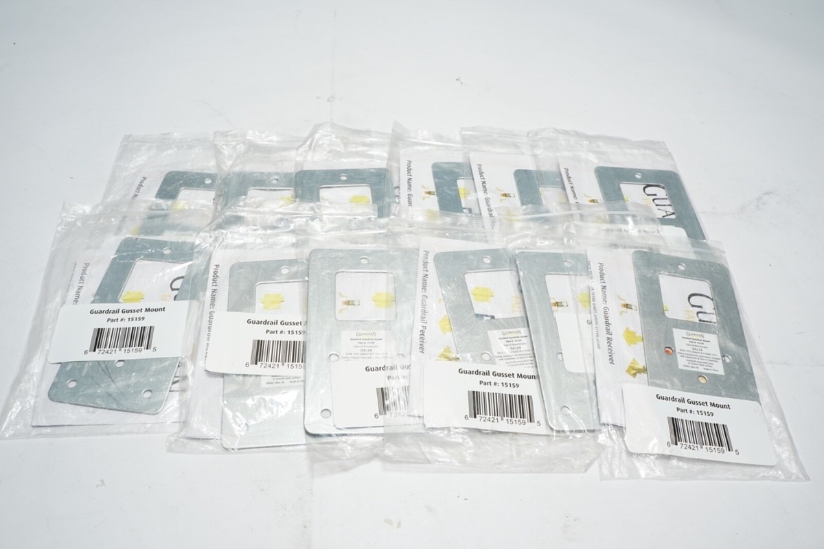 New Lot of 12 Guardian 15159 Steel Guardrail Receiver Gusset Mount