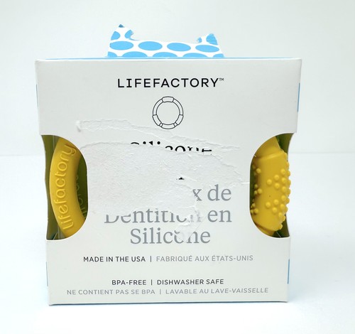 YOU CHOOSE Lifefactory Silicone Teethers Pack of 2 Yellow Blue Green Pink Purple - Picture 8 of 14