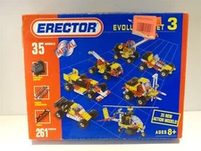 Meccano Erector Evolution 3 Action Model Set NIB 35 Metal Models 261 parts 