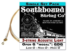Cigar Box Guitar String Set: Acoustic Light 3-string Open GDG - Low/High/High