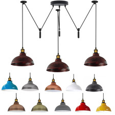 Industrial Hanging Pendant Ceiling Light 3 Way Curvy Shade Spider Lamp Hallway
