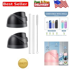 2-Pack Owala Replacement Lids with Straws: Leak-Proof, Dishwasher Safe & Durable