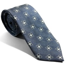 Light Blue Floral Silk Jacquard Tie Handmade in Italy 