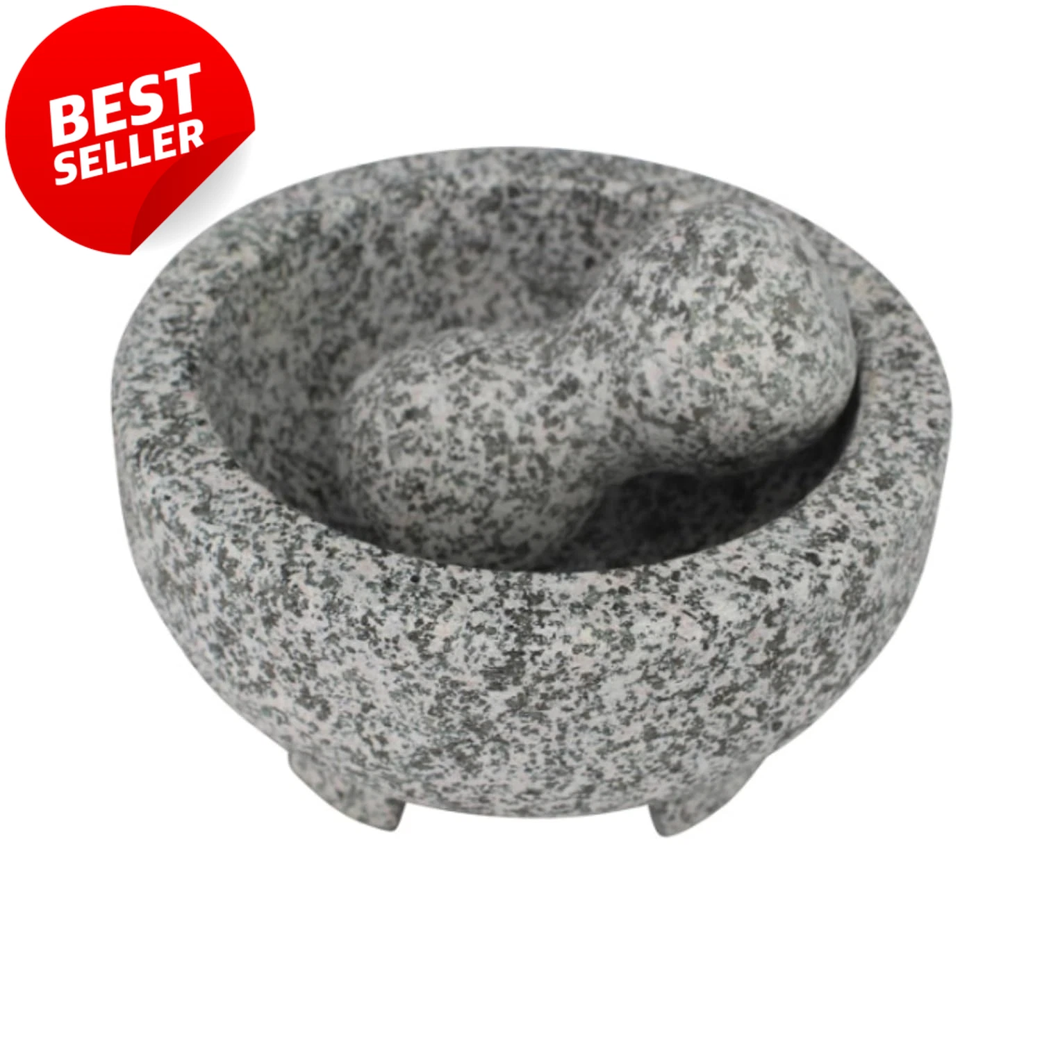 Granite Molcajete Spice Grinder 6" Gray Stone Mortar and Pestle USA - US