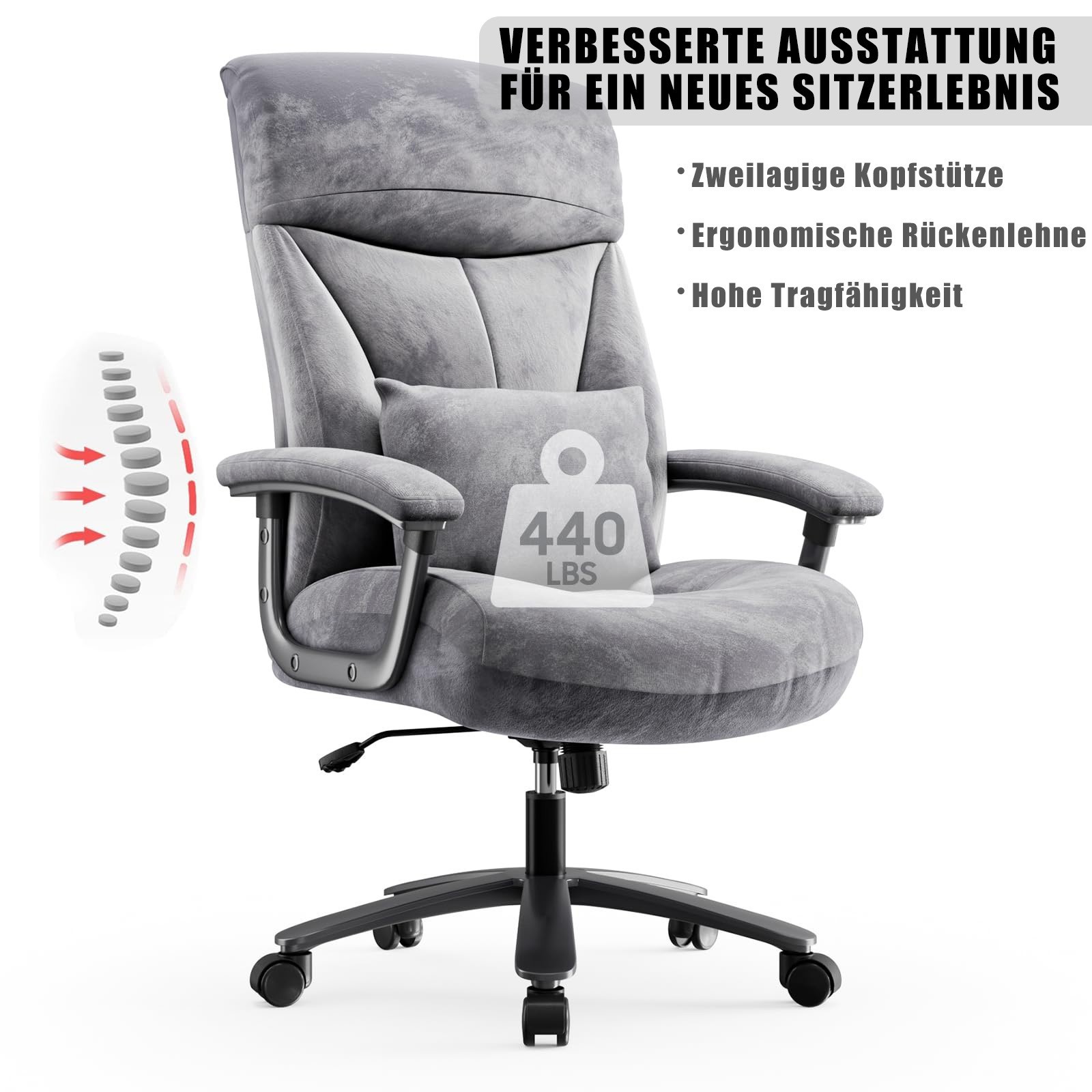 Silla de oficina Silla ejecutiva Silla giratoria Silla de oficina Silla de escritorio con ruedas 200 kg