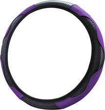 Anti-slip Breathable 15 Inch Car Steering Wheel Cover Carbon Fi Color Purple Anti-slip Breathable 15 Inch Car Steering Wheel Cover Carbon Fi Color Purple