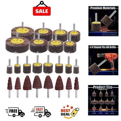 Versatile 24-Pc Abrasive Sanding Wheel Set - 80 Grit for Professional Results