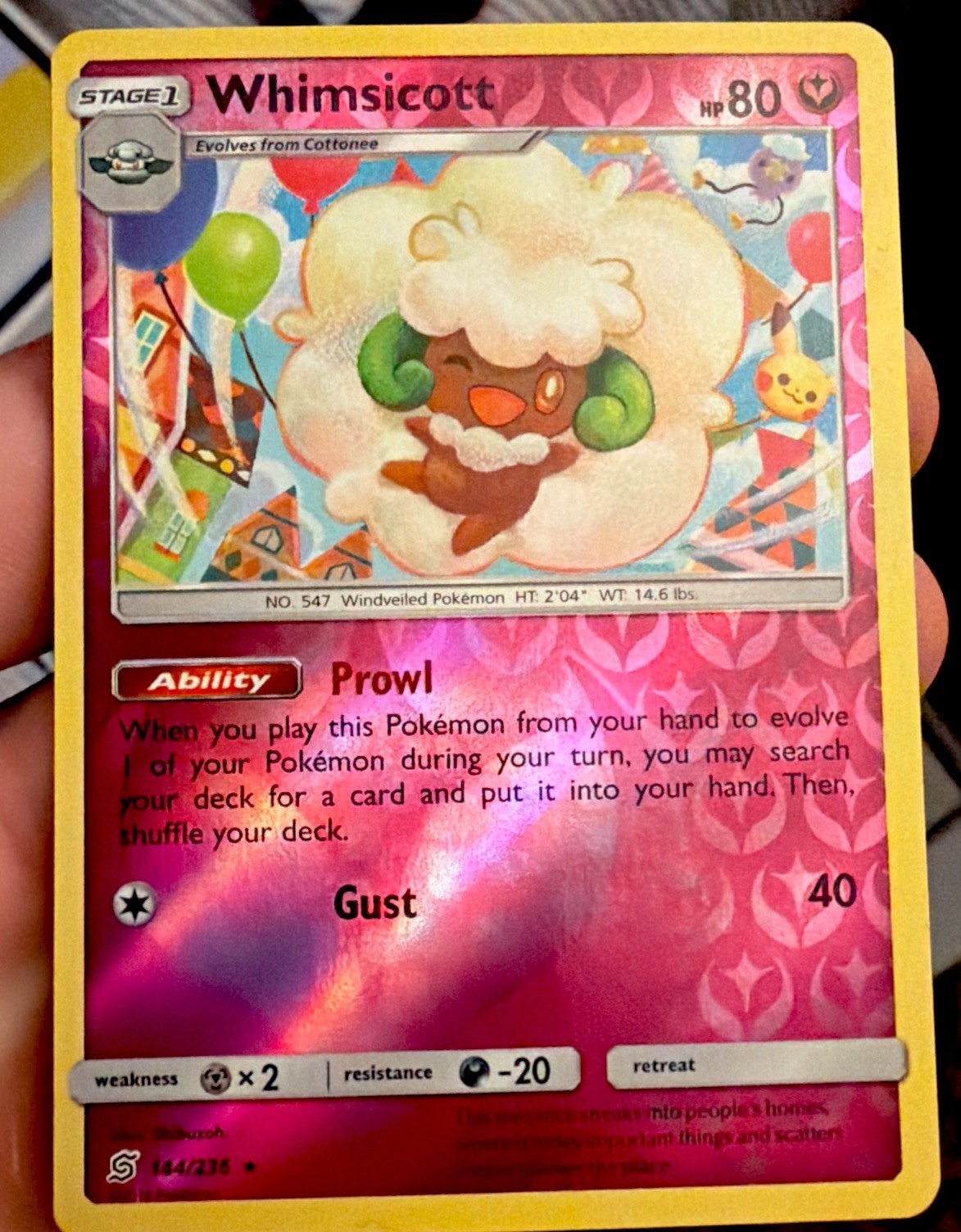 Whimsicott 144/236 Sm-Unified Minds Reverse Holo